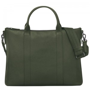 Longchamp 3D Kadın Evrak Çantası Haki | 47185-YRFU