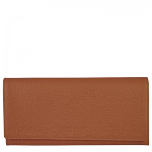 Longchamp Le Foulonné Continental Kadın Cüzdan Kahverengi | 64075-NIUR