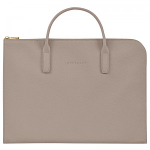 Longchamp Le Foulonné S Erkek Evrak Çantası Gri | 01832-NTUM