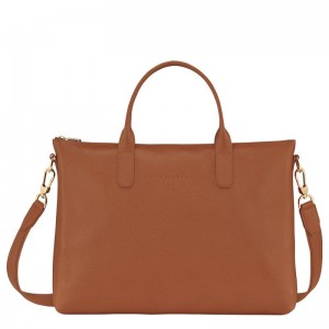 Longchamp Le Foulonné S Erkek Evrak Çantası Kahverengi | 48350-NXSU