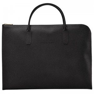 Longchamp Le Foulonné S Kadın Evrak Çantası Siyah | 50314-PEZQ