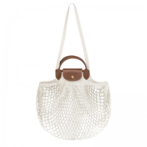 Longchamp Le Pliage Filet L Kadın Mesh Bag Beyaz | 96120-NCOW