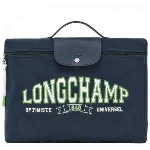 Longchamp Le Pliage Koleksiyonlar Kadın Evrak Çantası Lacivert | 83710-QRBE