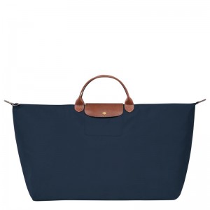 Longchamp Le Pliage Original M Erkek Seyahat Çantası Lacivert | 69831-AHVL