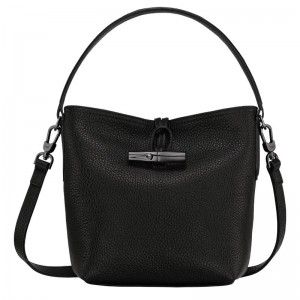 Longchamp Roseau Essential XS Kadın Kova Çanta Siyah | 53104-CQOW
